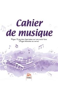 Cahier de musique 12 portées