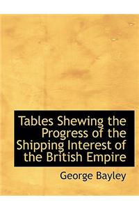 Tables Shewing the Progress of the Shipping Interest of the British Empire