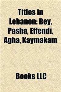 Titles in Lebanon Titles in Lebanon