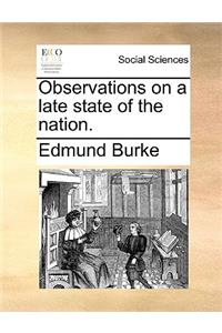 Observations on a late state of the nation.