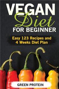 Vegan Diet for Beginner: Easy 123 Recipes and 4 Weeks Diet Plan