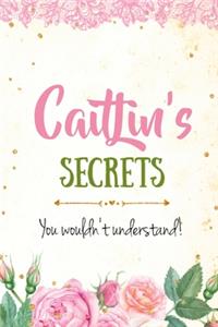 Caitlin's Secrets personalized name notebook for girls and women