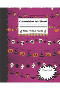 Composition Notebook Wide Ruled Paper