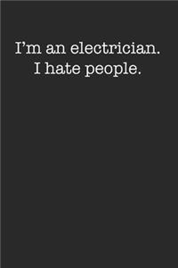 Funny Sarcastic Electrician 120 Page Notebook Lined Journal Minimal Style