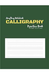 Calligraphy Practice Book - AmyTmy Notebook - 100 pages - 8.5 x 11 inch - Matte Cover
