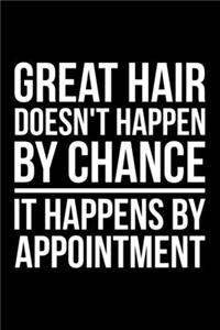 Great Hair Doesn't Happen By Chance It Happens By Appointment