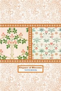 Elegance of Blossoms NOTEBOOK [ruled Notebook/Journal/Diary to write in, 60 sheets, Medium Size (A5) 6x9 inches]