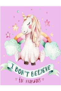 Unicorn Composition Book College ruled 7,44x 9,69 200 Pages Students Teenager