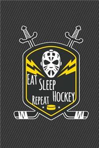 Eat Sleep Hockey Repeat Journal Notebook - Sketchbook
