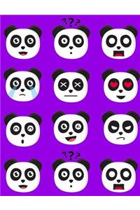 Emoji Pandas Draw and Write Notebook Journal For School Kids, Students and Teachers
