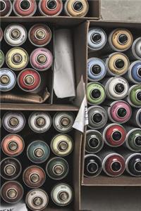 Boxes of Colorful Spray Paint Cans Notebook