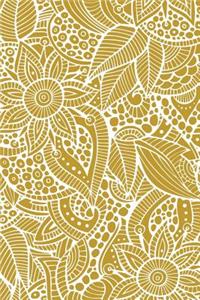 Deco Floral Notebook: Mustard: Notebook 6 X 9: Notebook 250 Pages