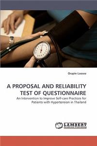 Proposal and Reliability Test of Questionnaire