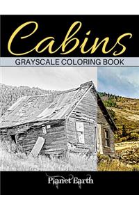Cabins Grayscale Coloring Book