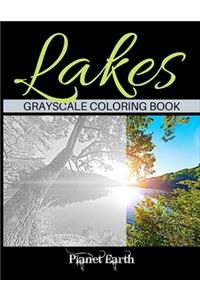 Lakes Grayscale Coloring Book
