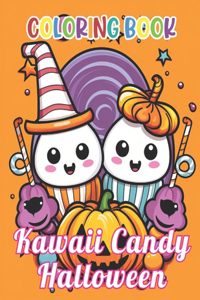 Kawaii Candy Halloween Coloring Book