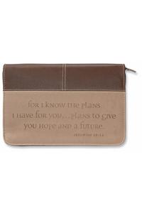 Jeremiah 29:11 Italian Duo-Tone Chocolate/Toasted Almond Large