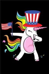 Funny unicorn with uncle sam hat journal