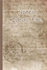 Notes, Ideas, Etc.