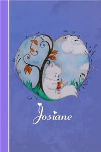 Josiane: Cahier Personnalisé - Fox Avec Coeur - Couverture Souple - 120 Pages - Vide - Notebook - Journal Intime - Scrapbook - Idée Cadeau