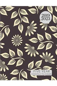 2019-2023 Five Year Planner Fern Leaves Monthly Organizer With Bible Sermon Note