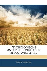 Psychologische Untersuchungen Zur Bedeutungslehre