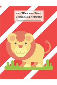 Half Blank Half Lined Composition Notebook