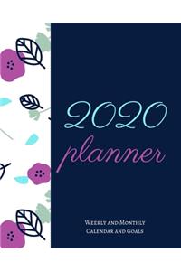 2020 Planner Weekly and Monthly Calendar and Goals