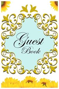 Wedding guest book sunflower