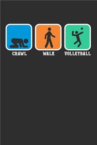 Crawl Walk Volleyball: Personal Planner 24 month 100 page 6 x 9 Dated Calendar Notebook For 2020-2021 Academic Year