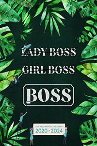 Not Lady Boss, Not Girl Boss, Just Boss - Five Year Planner 2020-2024 - Monthly Diary