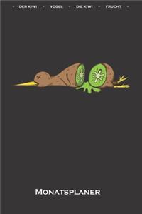 Kiwivogel wurde wie eine Kiwi aufgeschnitten Monatsplaner