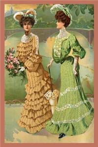 Journal: Vintage Fashion Plate Blank Book, 200 Pages, Lined