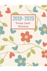 2018-2020 THREE YEAR Planner: The Best Inspirational Diary Gift for Women, Month Per Page, 8.5 x 11 inch; 21.59 x 27.94 cm, with Motivational Quotes To Inspire Success & Happines