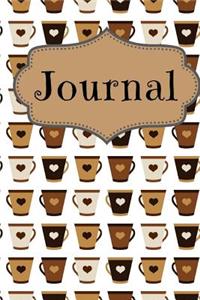Heart Coffee Cups Journal