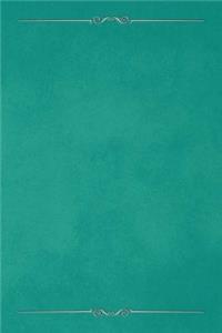 Persian Green 101 - Blank Notebook with Bars & Scrolls Borders