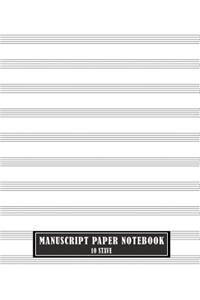 Manuscript Paper Notebook 10 Stave