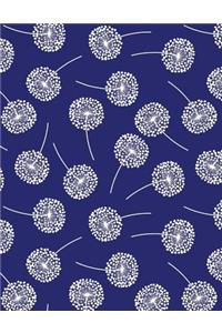 My Big Fat Bullet Journal Dandelions on Navy Blue: Jumbo Sized Graph Design Bullet Notebook Journal - 300 Plus Numbered Pages with 300 Graph Style Grid Pages, 6 Index Pages and 2 Key Pages in Large 8.5 X 11 Size