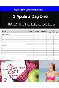 3 Apple a Day Diet Daily Diet & Exercise Log