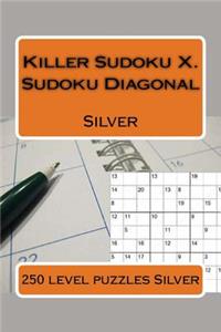 Killer Sudoku X. Sudoku Diagonal. Silver.