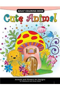 Cute Animal Adult Coloring Book
