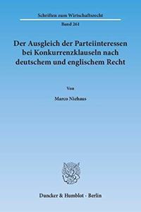 Der Ausgleich Der Parteiinteressen Bei Konkurrenzklauseln Nach Deutschem Und Englischem Recht