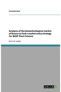 Analysis of the biotechnological market of Russia to find a market entry strategy for BASF Plant Science