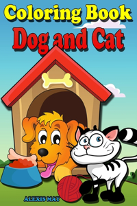 Coloring Book Dog and Cat