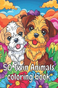 50 Twin Animals coloring book