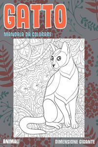 Mandala da colorare - Dimensione gigante - Animali - Gatto