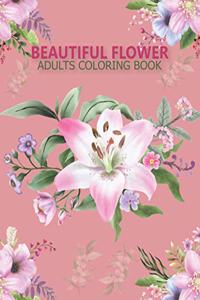Beautiful flower adults coloring book