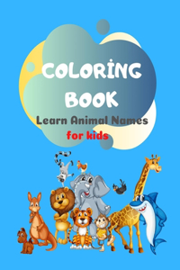 Coloring Book Learn Animal Names for Kids