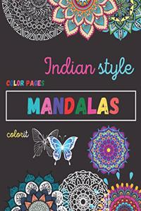 Indian style mandala coloring book