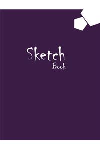 Sketchbook Large 8 x 10 Premium, Uncoated (75 gsm) Paper, Purple Cover